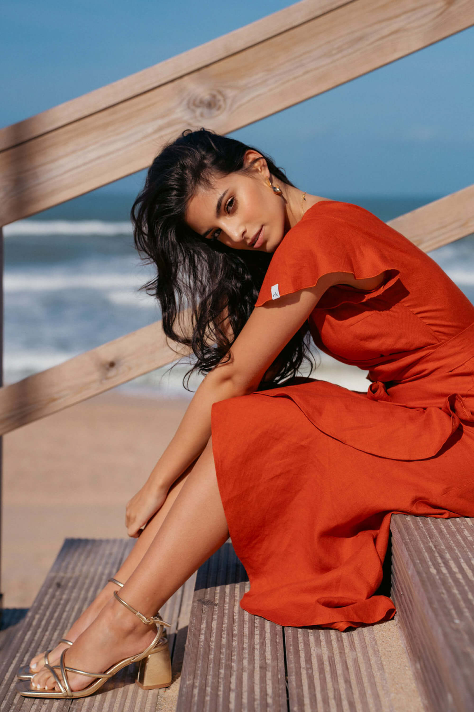 Annika Dress, Burnt Orange