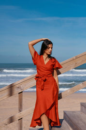 Annika Dress, Burnt Orange