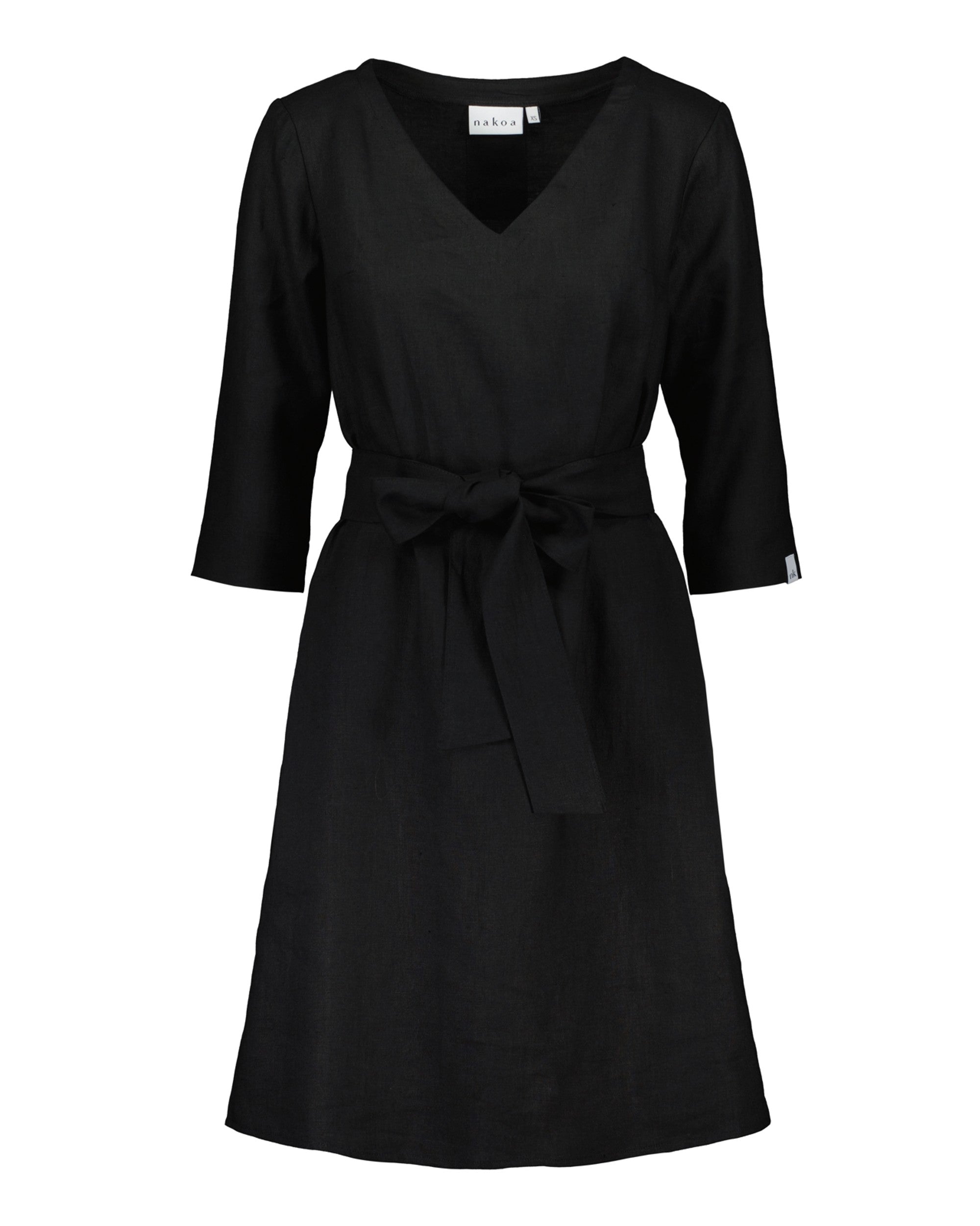 Vera Dress Leinenkleid, Schwarz