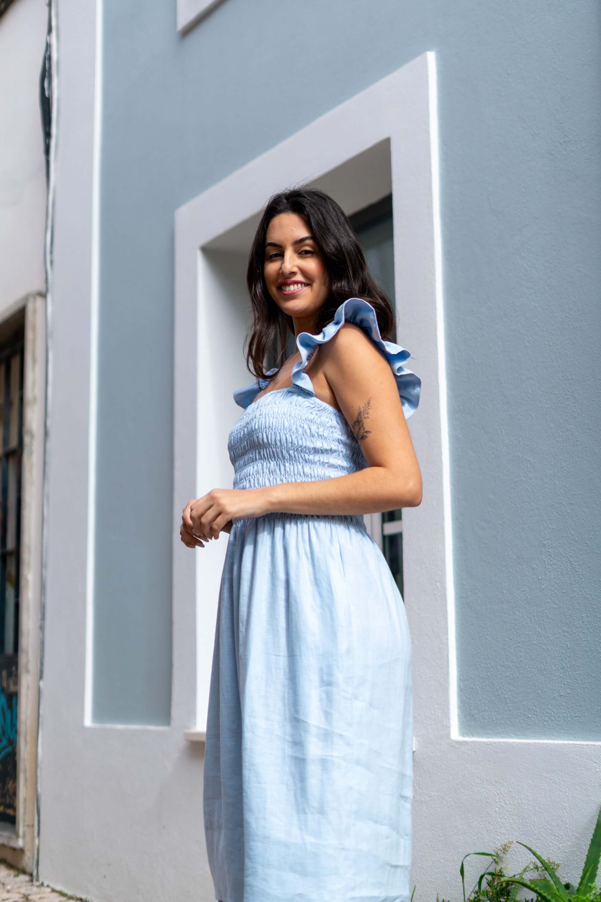 Ariela Dress, Sky Blue