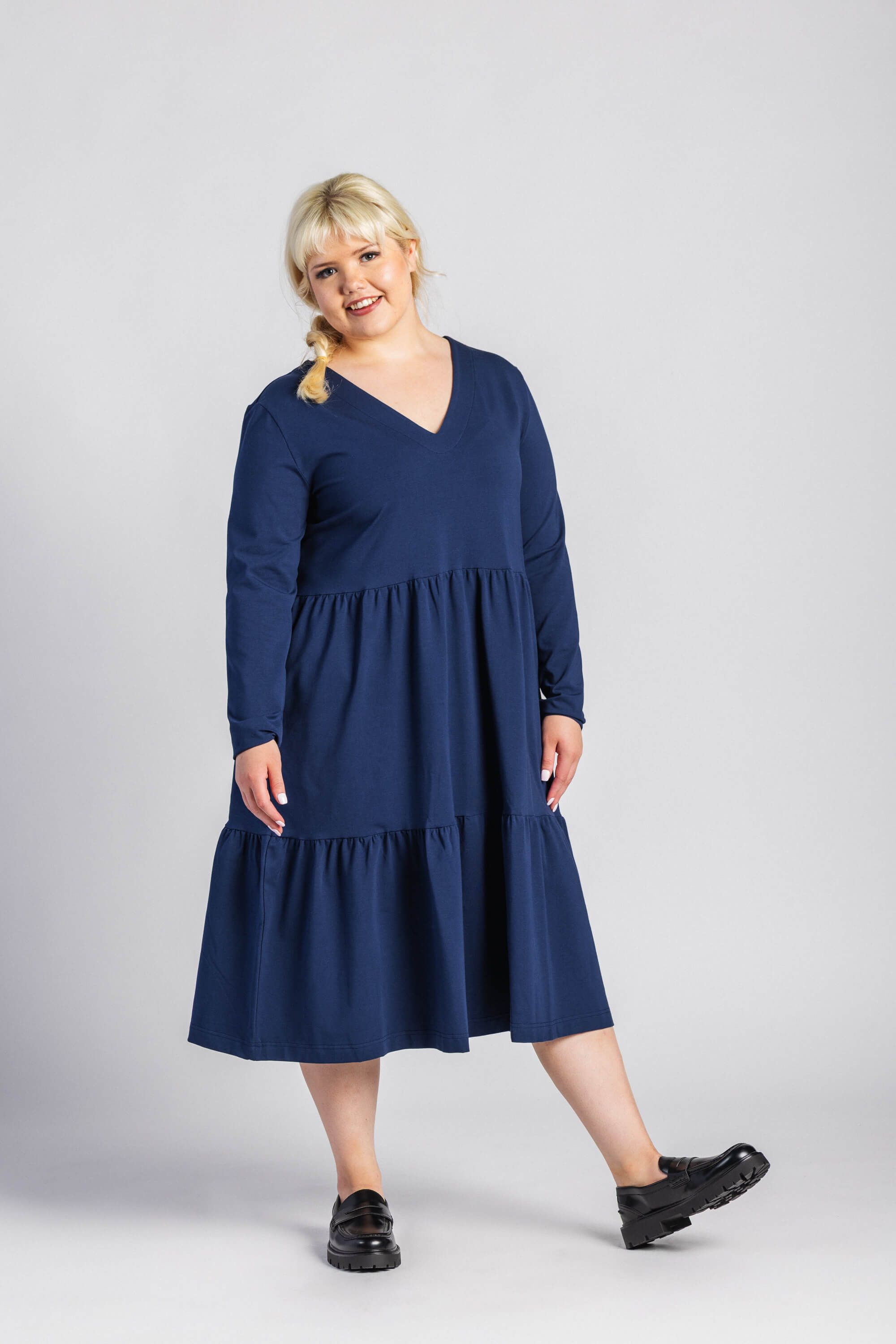 Amélie Dress kerrosmekko, Dark Cobalt