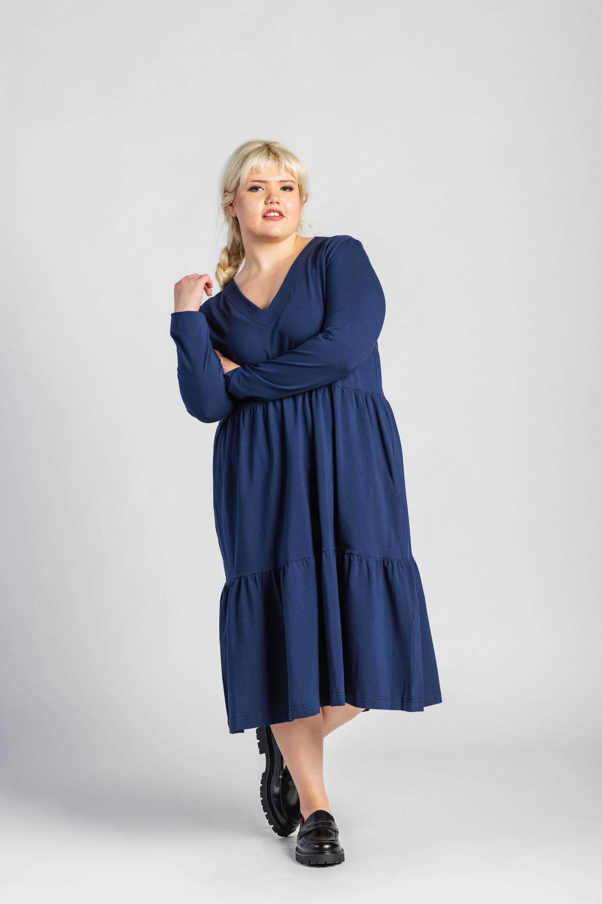 Amélie Dress kerrosmekko, Dark Cobalt