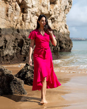 Annika Dress, Pink Peacock
