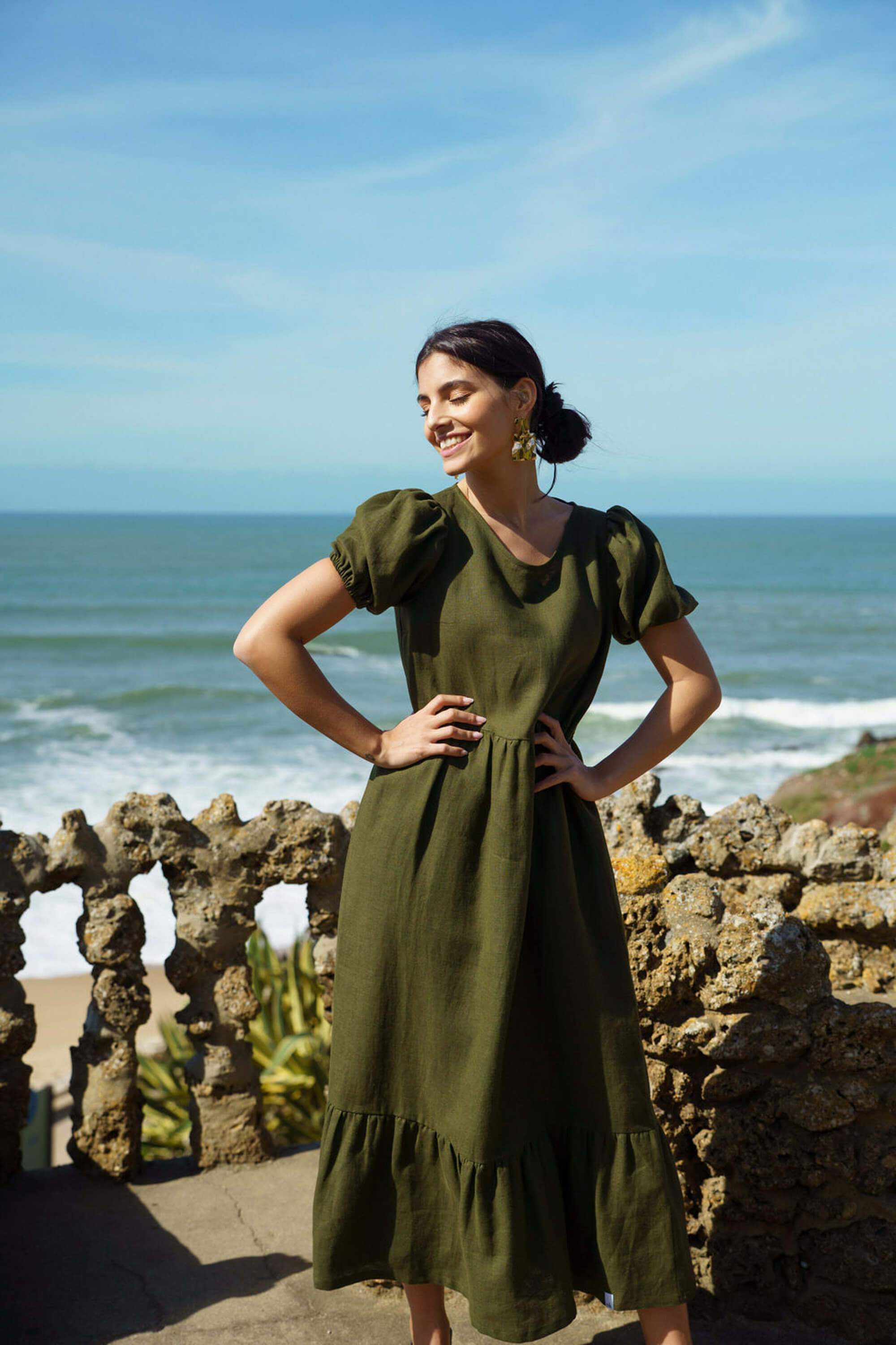 Astrid Dress, Olive Green