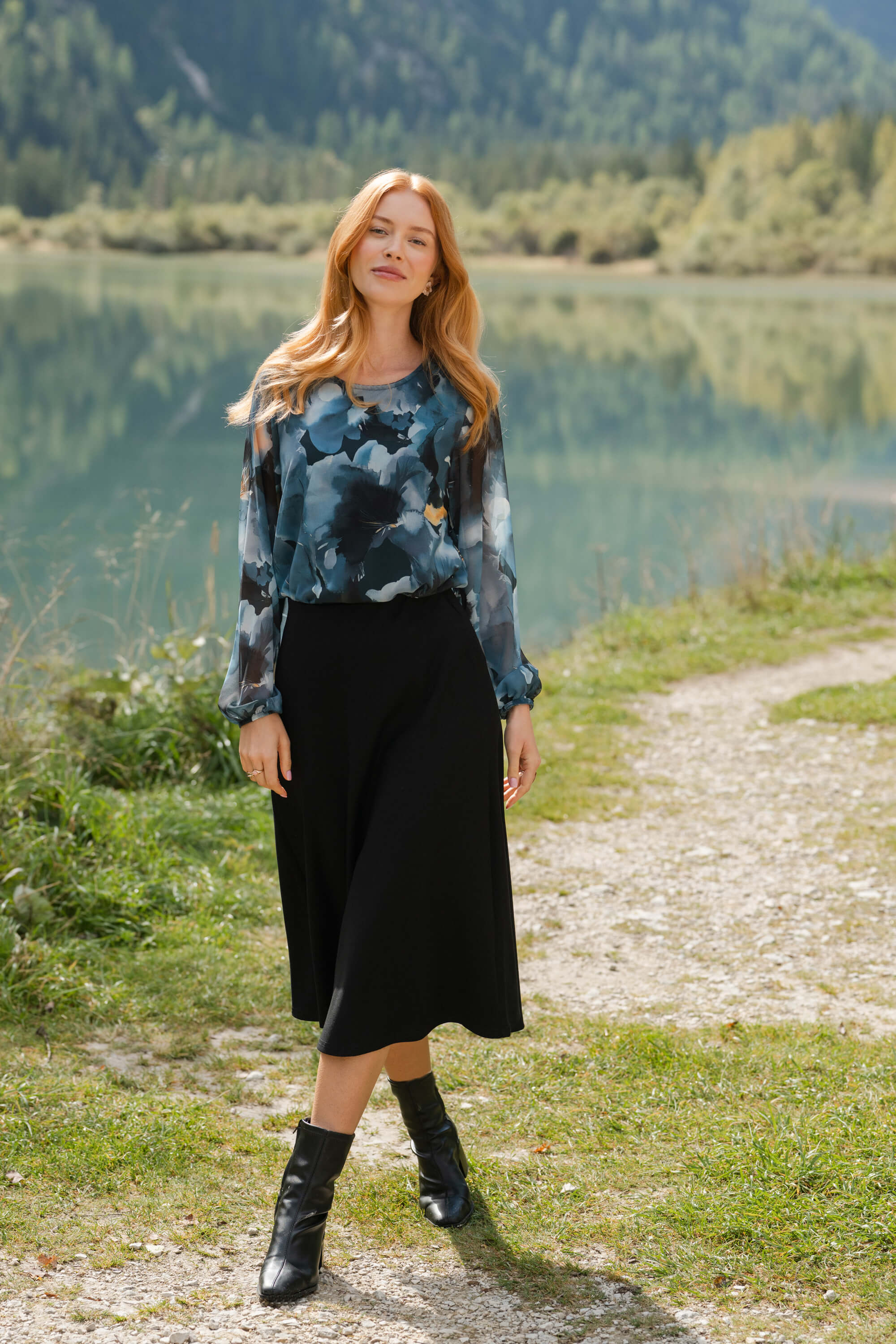 Ava Blouse, Blue Iris