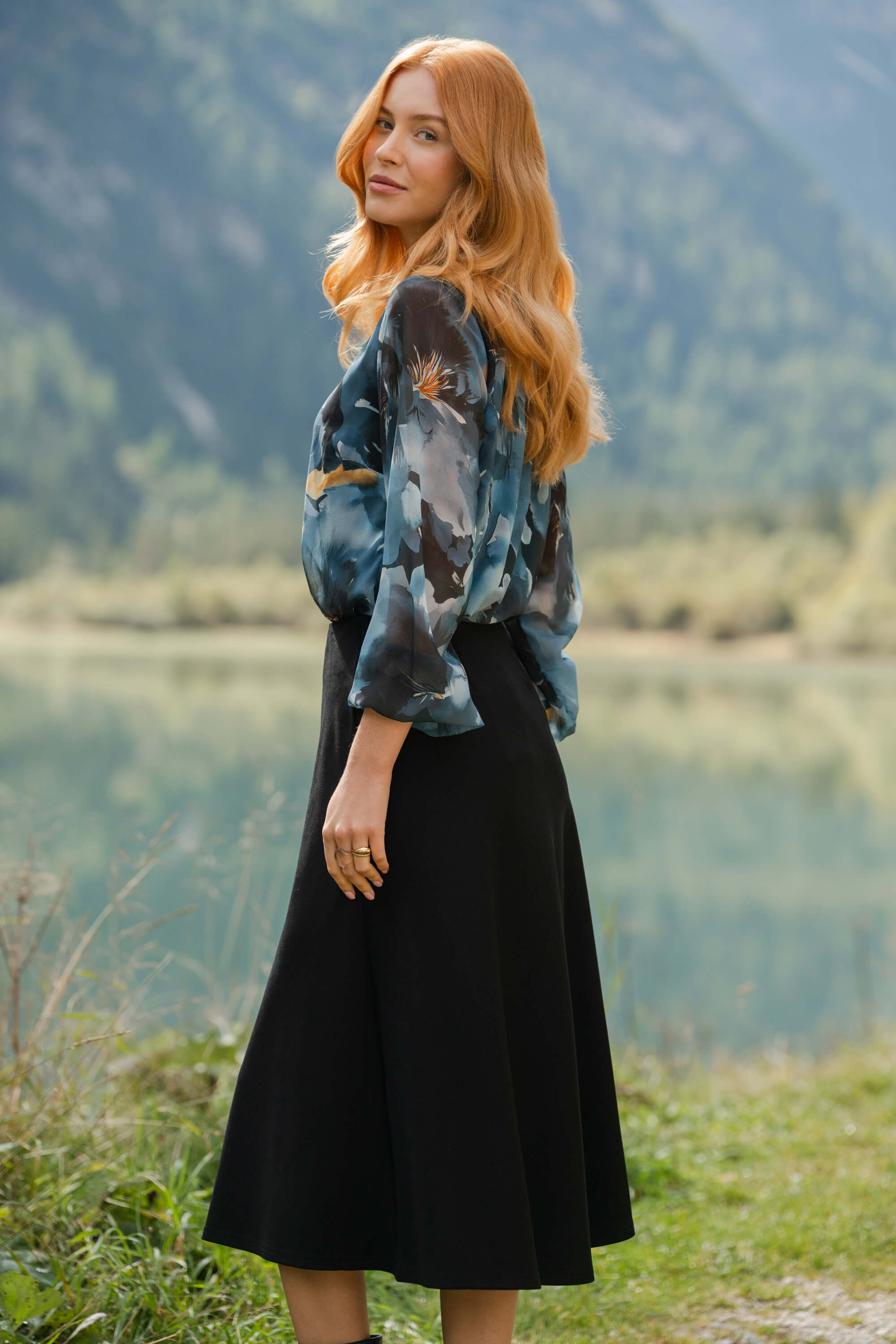 Ava Blouse, Blue Iris