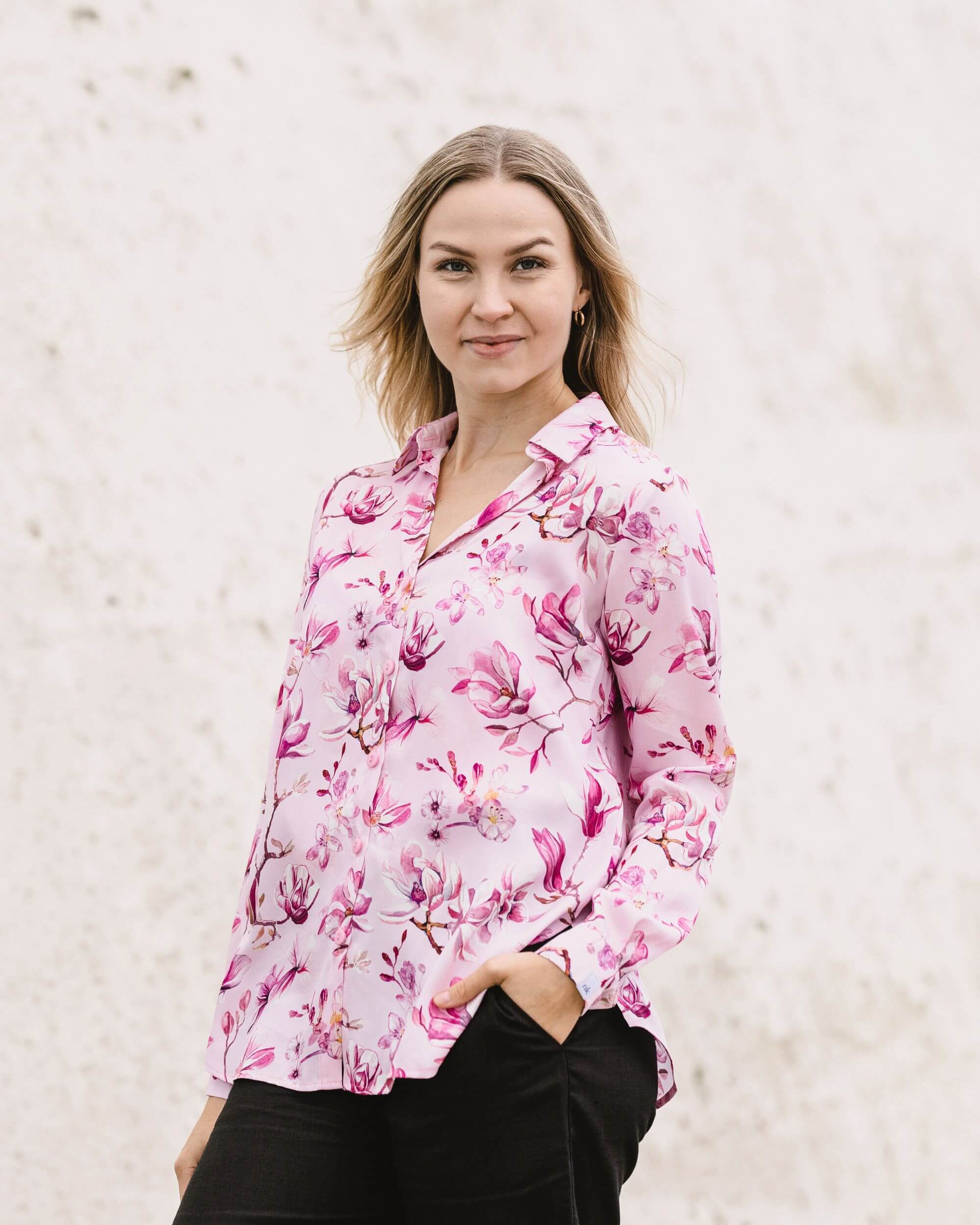 Hemd mit Chloe-Kragen, Ballett der Blüten