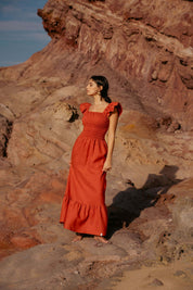 Bianca Dress, Burnt Orange