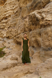 Bianca Dress, Olive Green