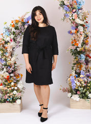 Klassisches Leinenkleid, Schwarz
