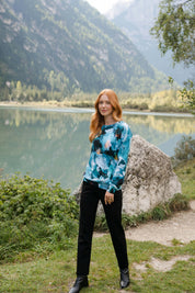 Casual Chic Print Shirt, Blue Iris