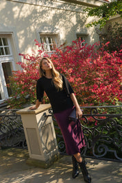 Classic Midi Skirt, Plum
