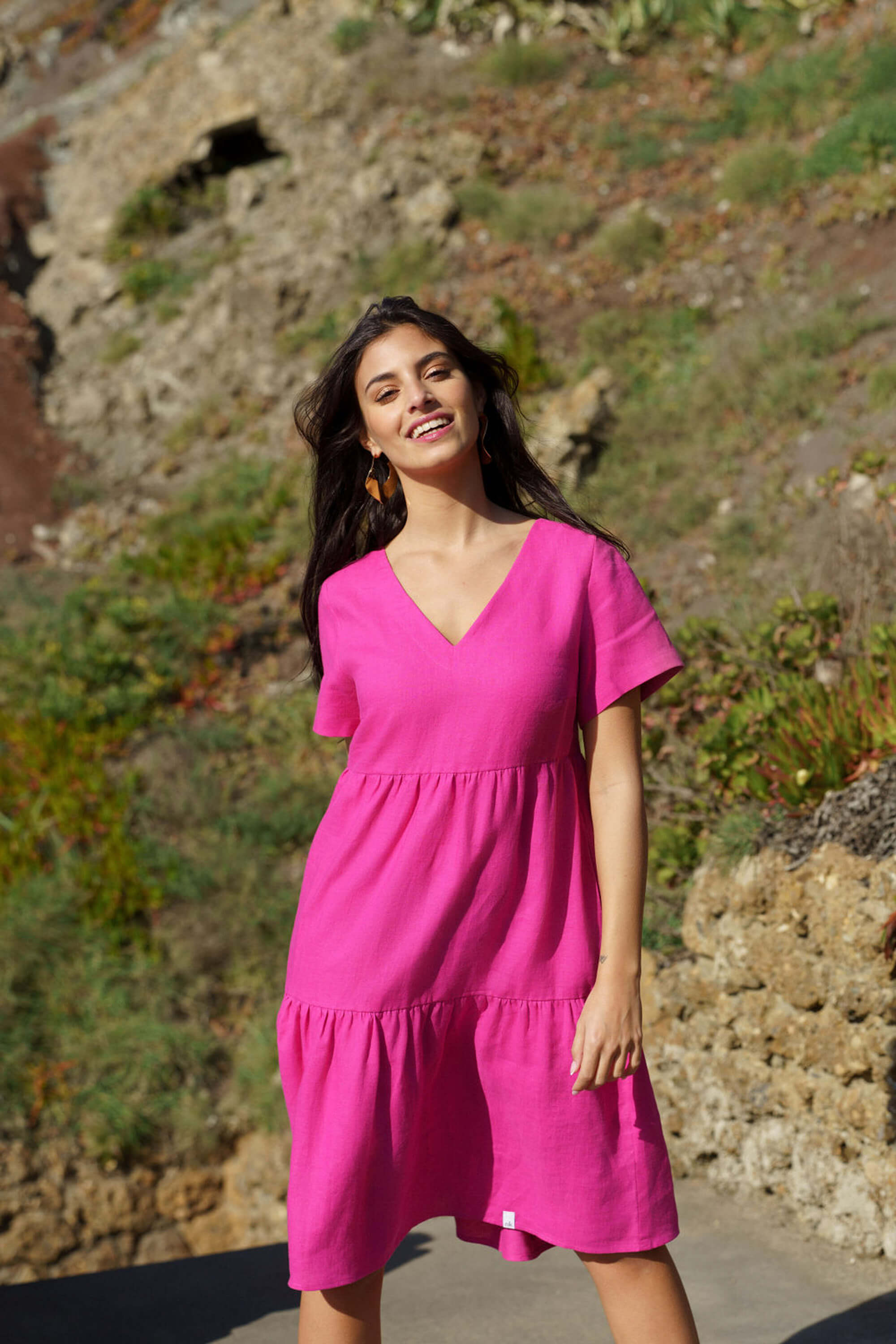 Pellava Kerrosmekko, Candy Pink