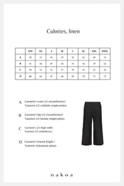 Culottes pellavahousut, Stonewashed Black