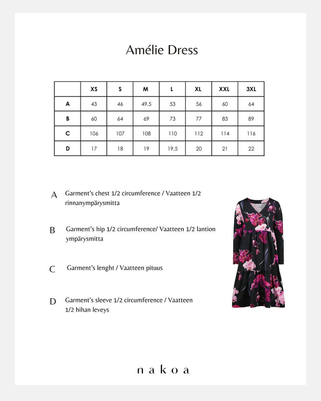 Amélie Dress kerrosmekko, Orchid