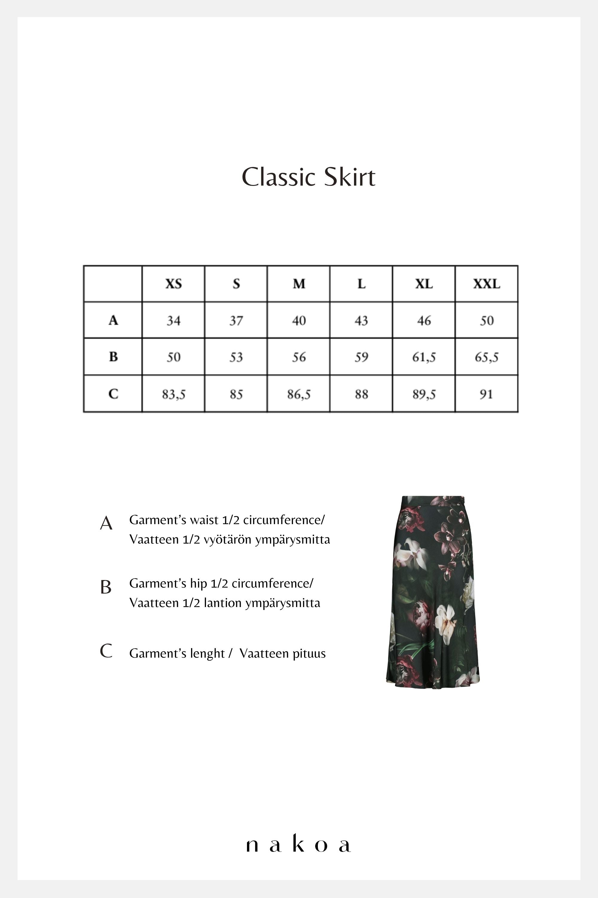 Classic Midi Skirt, Noir