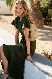 Annika Dress, Olive Green