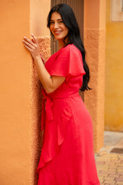 Annika Dress, Raspberry