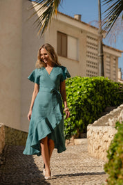 Annika Dress, Silver Pine