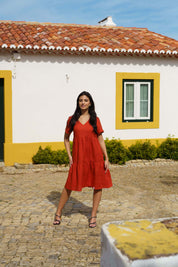 Pellava Kerrosmekko, Burnt Orange