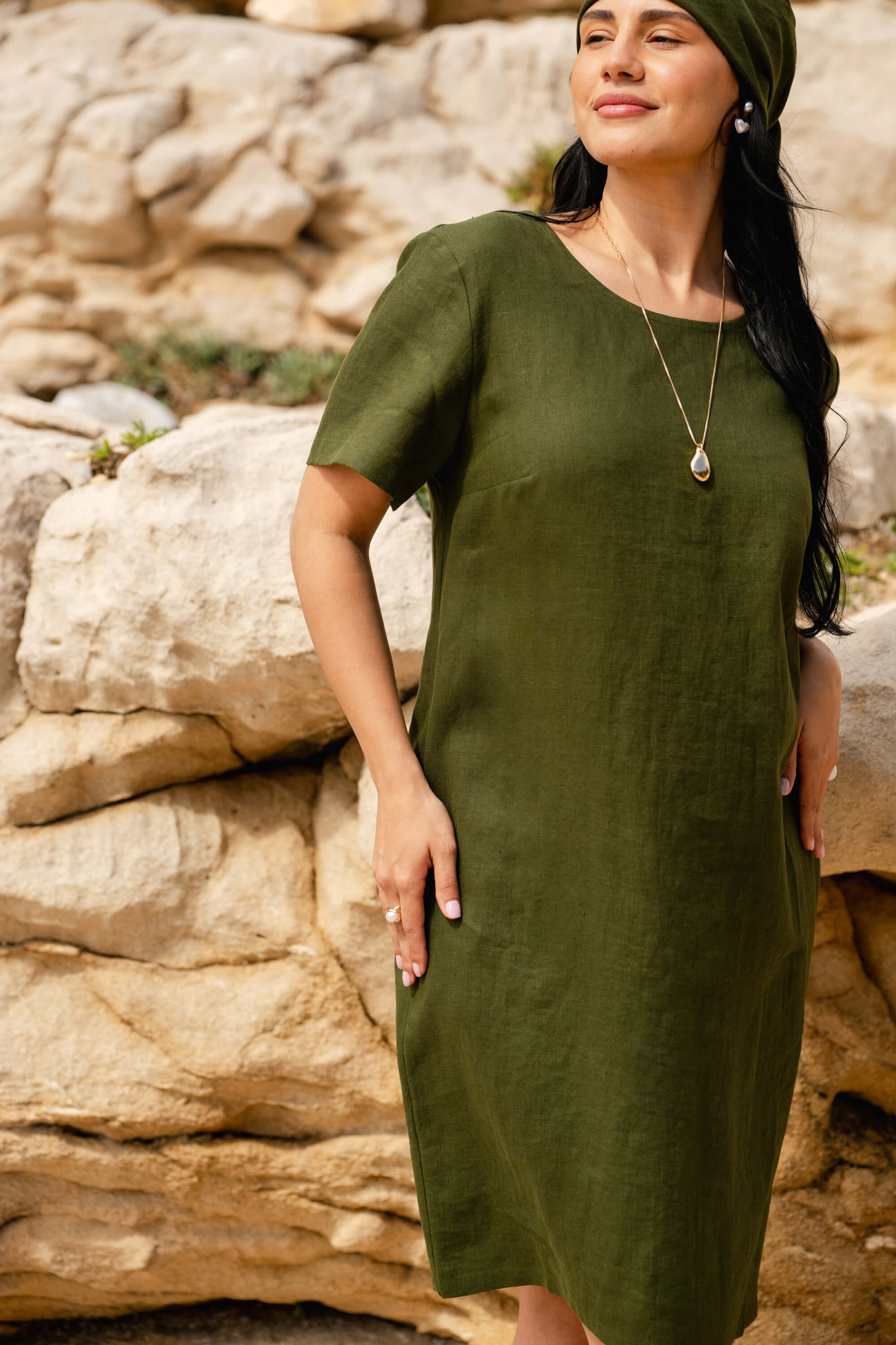 Camilla Dress, Olive Green