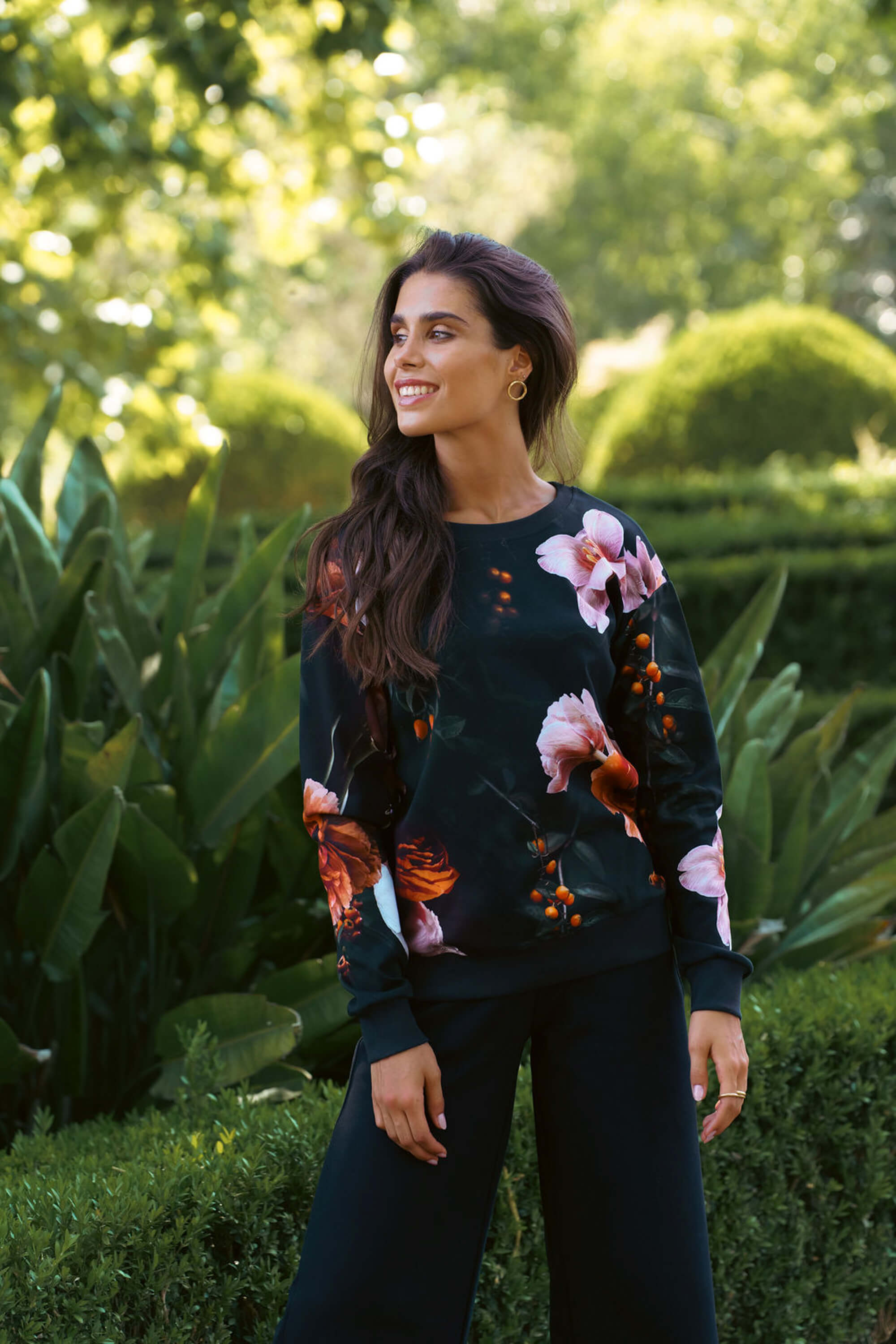 Casual Chic Print Shirt, Copper Flower