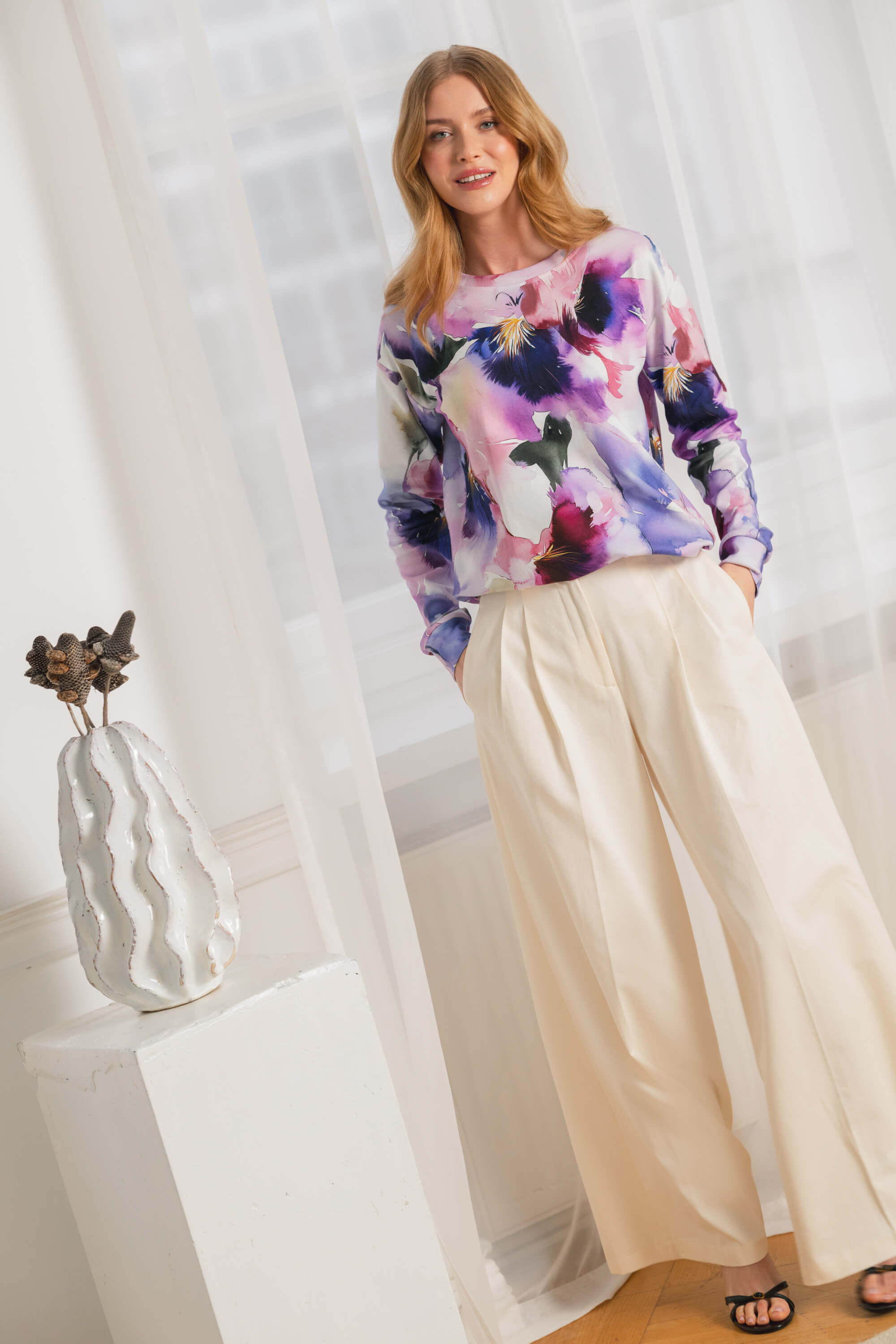 Casual Chic Print Shirt, Halo