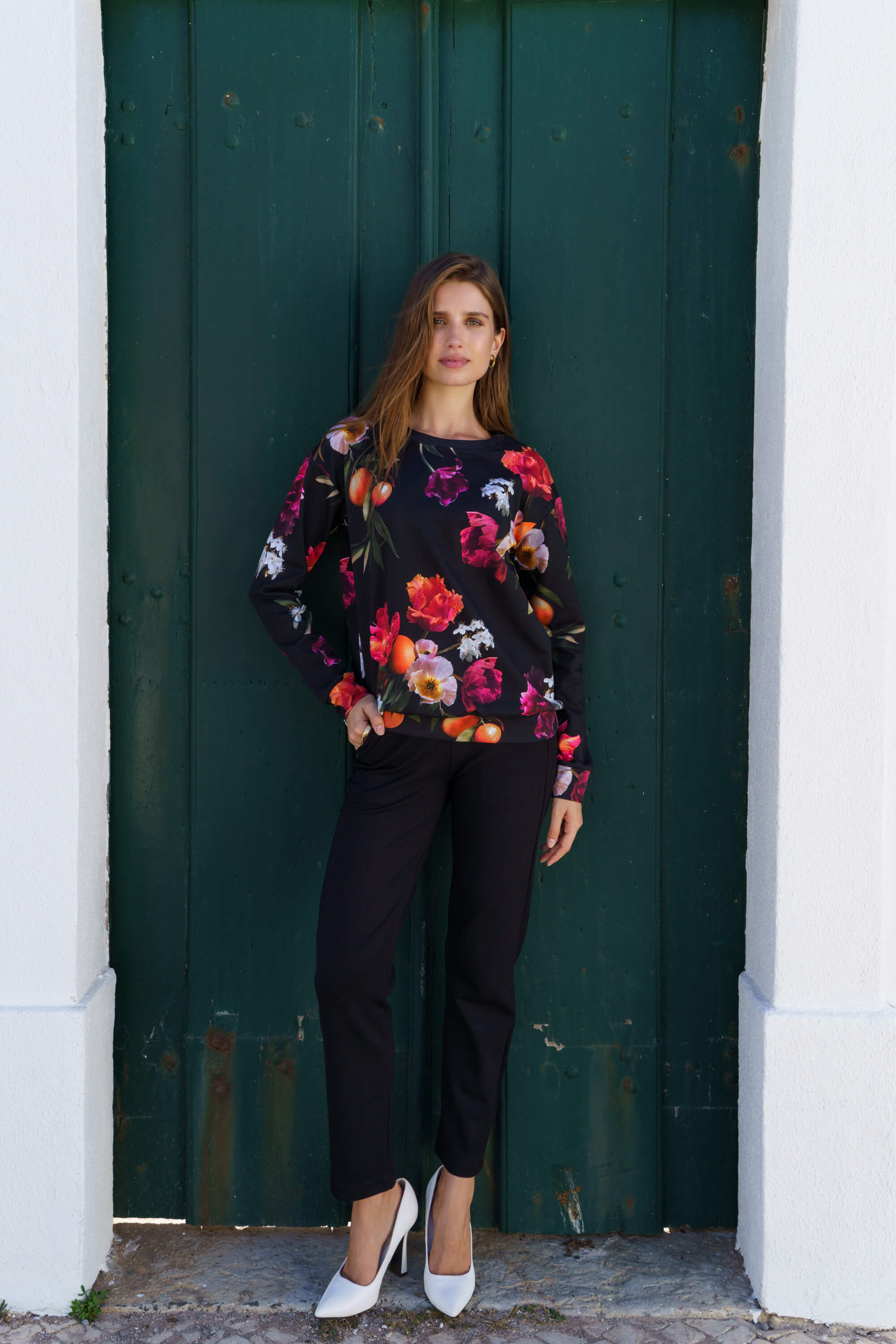 Casual Chic Print Shirt, Sangria Garden