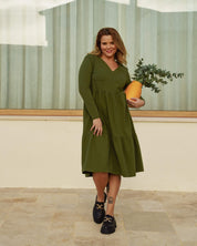 Amélie Dress kerrosmekko, Chive