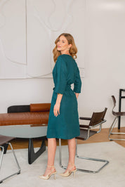 Classic Linen Dress, Crystal Teal