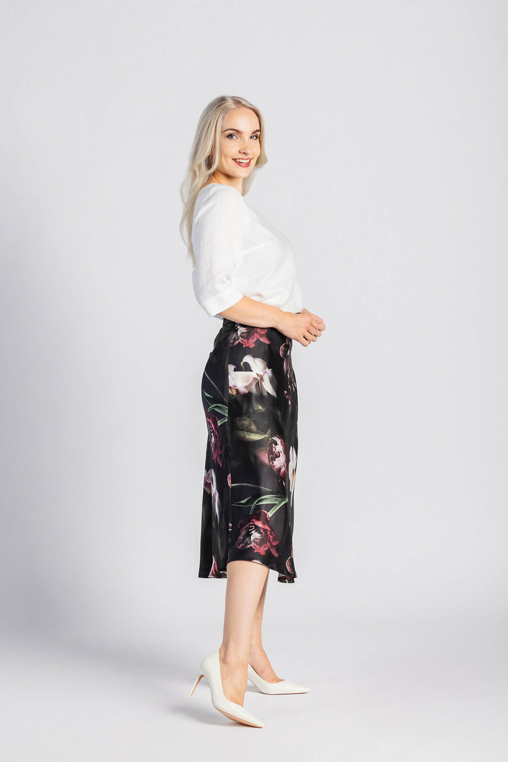 Classic Midi Skirt, Noir