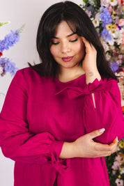 Hailey Dress, Pink Peacock