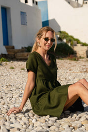 Pellava Kerrosmekko, Olive Green