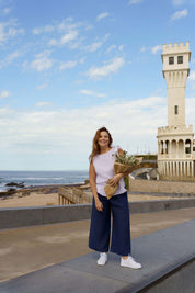 Linen Culottes, Oxford Navy