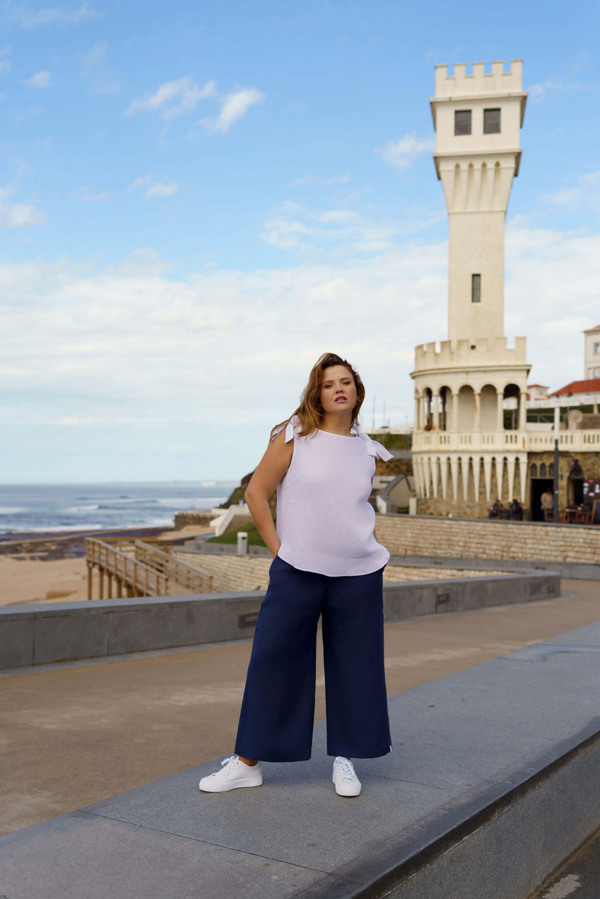 Linen Culottes, Oxford Navy