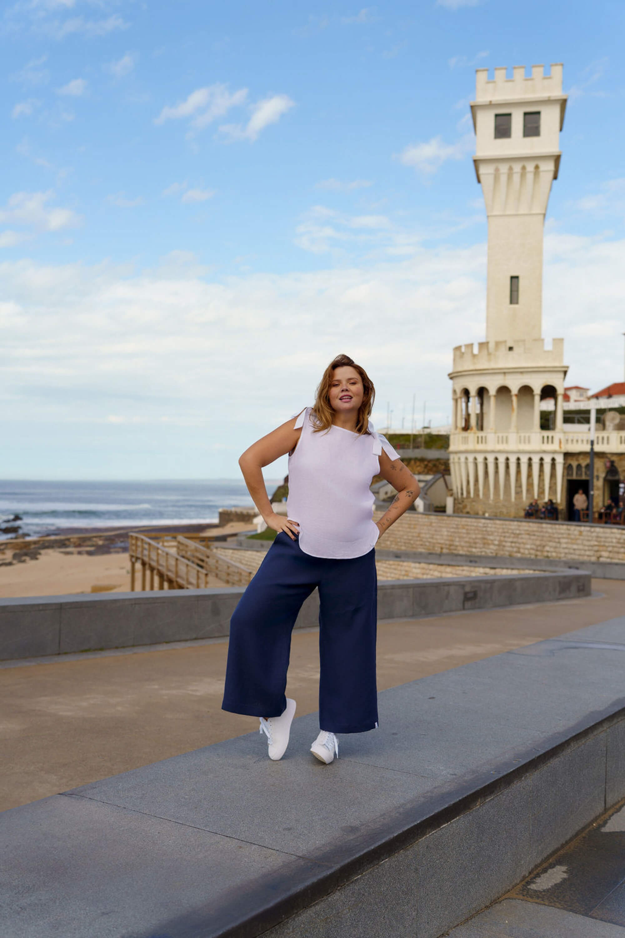Linen Culottes, Oxford Navy