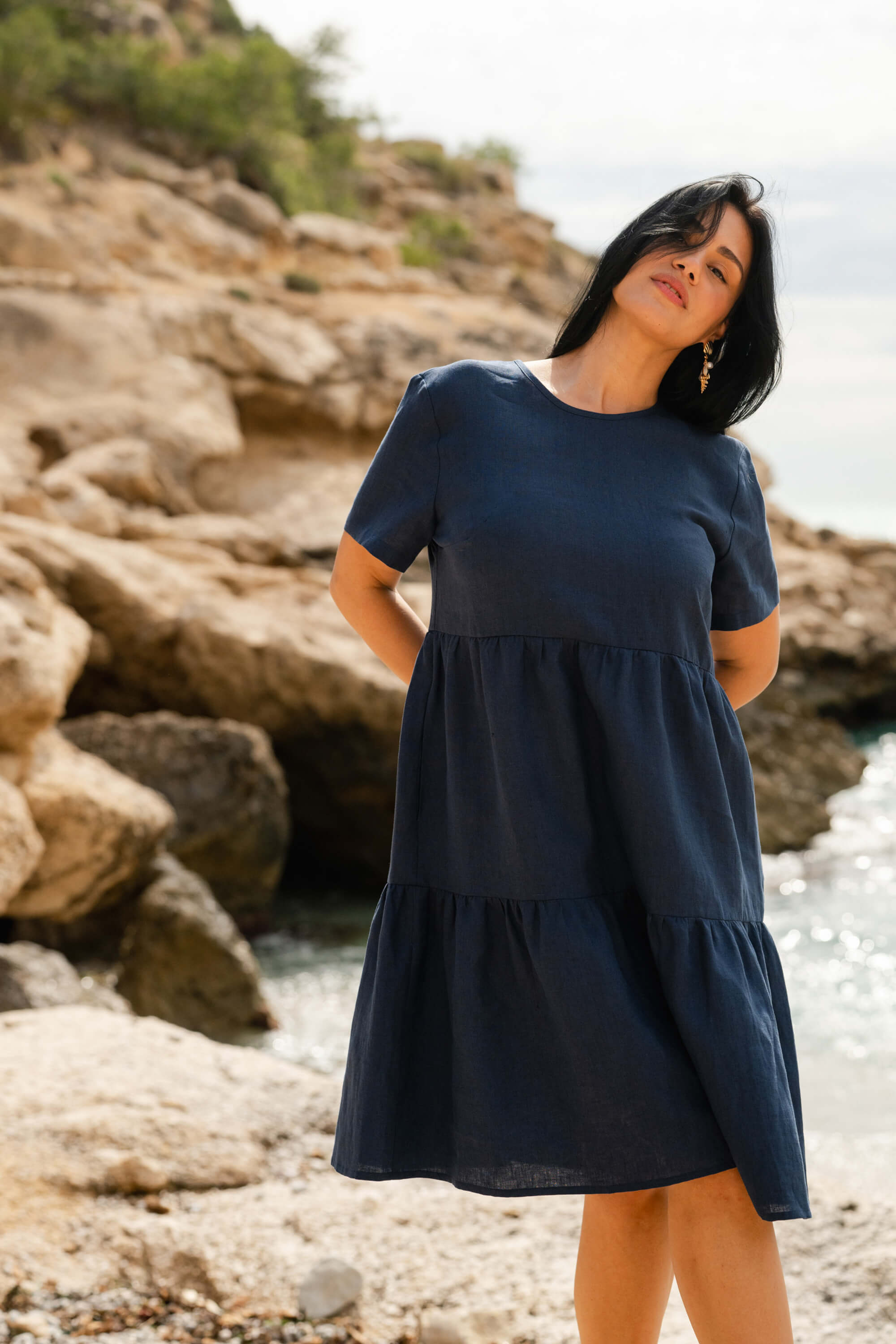 Olivia Dress, Oxford Navy