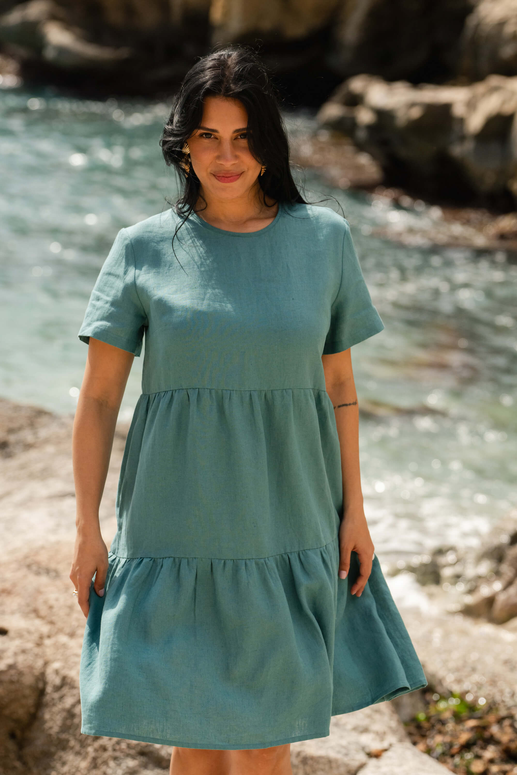 Olivia Dress, Silver Pine