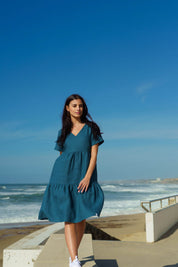 Pellava Kerrosmekko, Crystal Teal