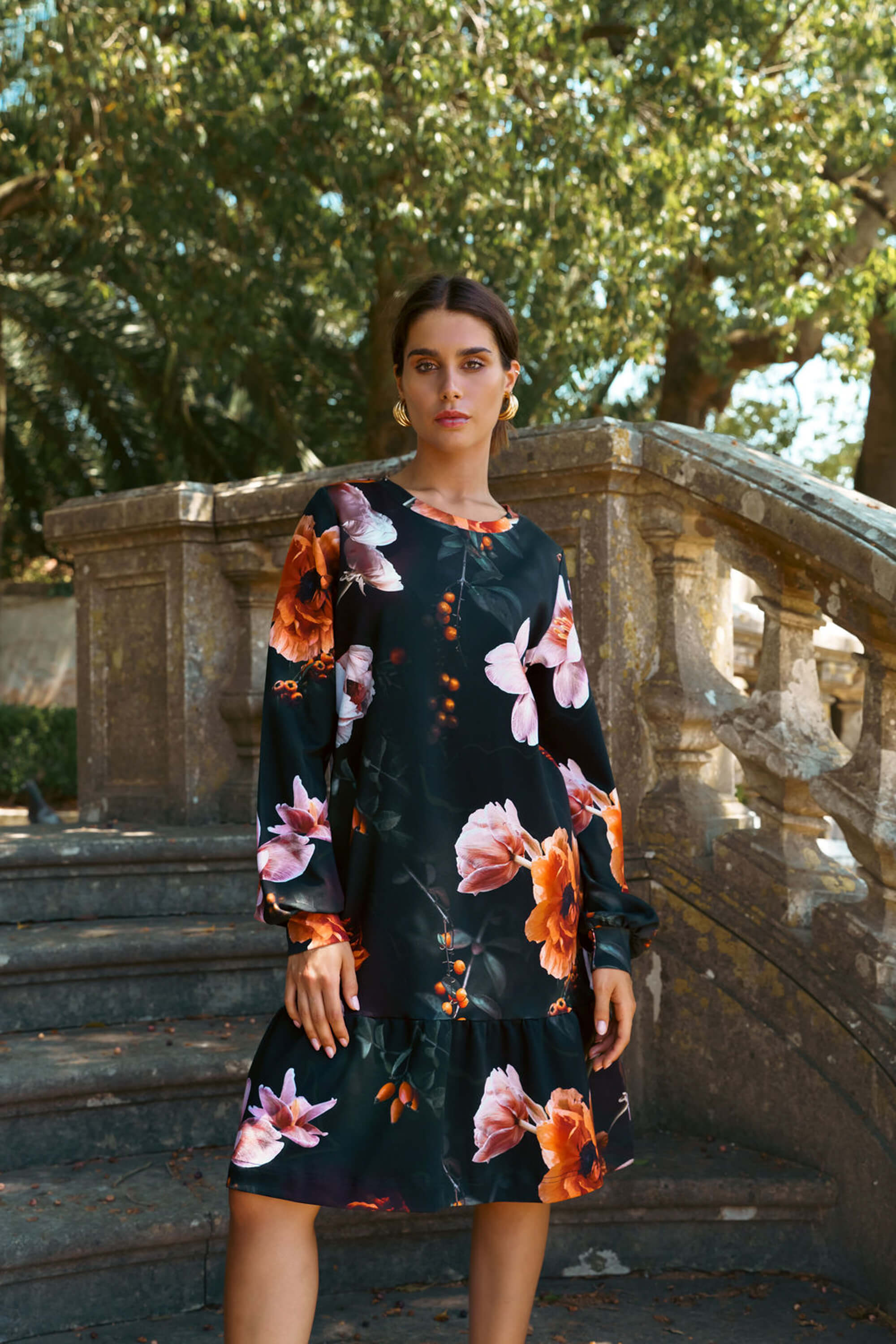 Poppy Dress, Copper Flower