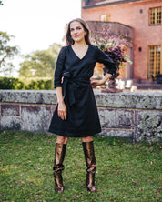 Vera Dress Leinenkleid, Schwarz