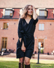 Vera Dress Leinenkleid, Schwarz