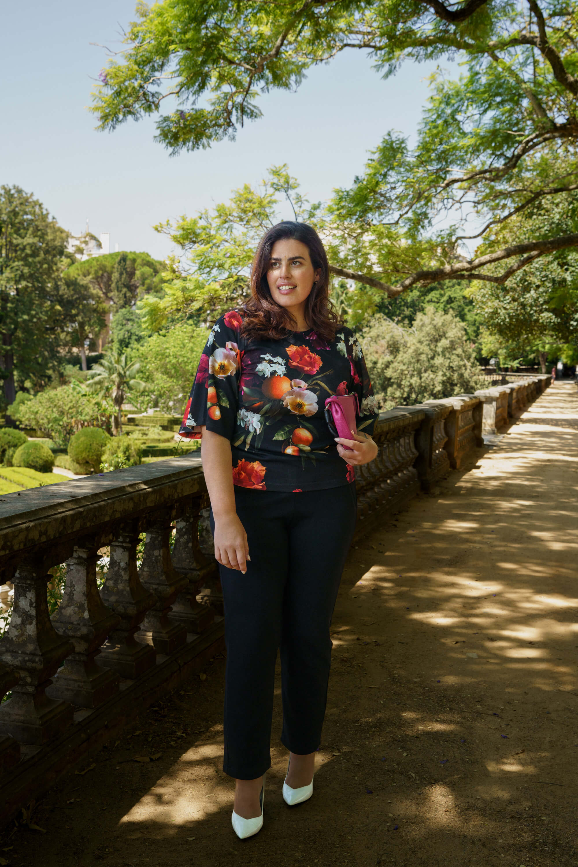 Vivienne Blouse, Sangria Garden