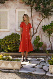 Penelope Dress, Burnt Orange