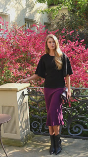 Classic Midi Skirt, Plum