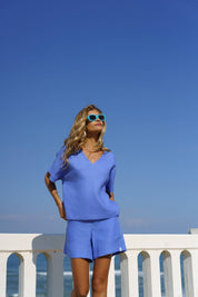 Savanna Top, Marina Blue
