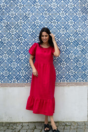 Astrid Dress, Pink Peacock