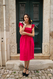 Ariela Dress, Pink Peacock