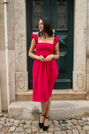 Ariela Dress, Pink Peacock