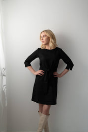 Klassisches Leinenkleid, Schwarz